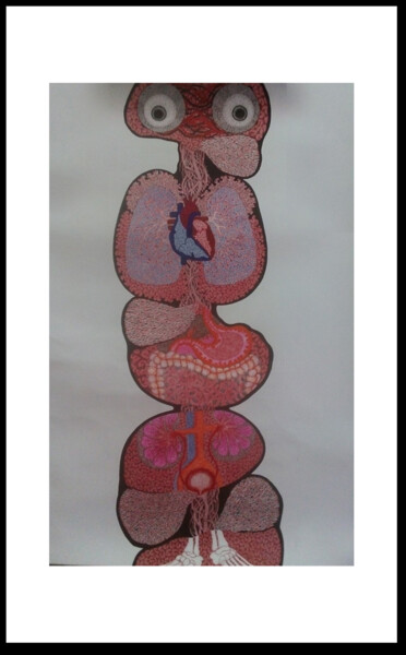 Картина под названием "Somatoform Disorder" - Rasadi Jayalath, Подлинное произведение искусства, Гелевая ручка Установлен на…