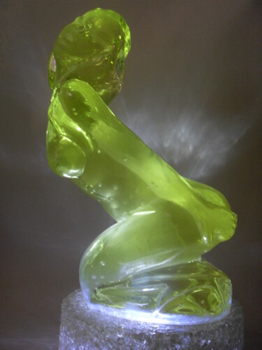 Скульптура под названием "Glass lamp "Look, s…" - Рашид Бакиров, Подлинное произведение искусства, Стекло
