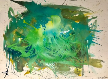 Painting titled "MAGIA VERDE" by Raul Cañestro Caballero, Original Artwork, Ink