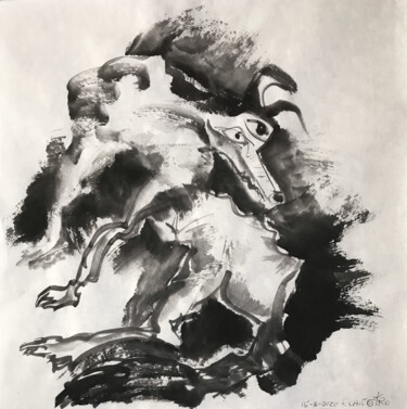 Pittura intitolato "Perro" da Raul Cañestro Caballero, Opera d'arte originale, Inchiostro