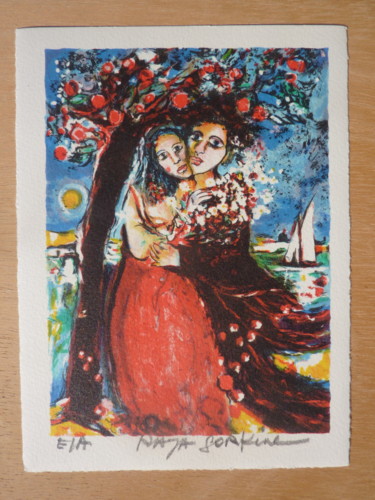 Incisioni, stampe intitolato "les deux amoureux" da Raya Sorkine, Opera d'arte originale