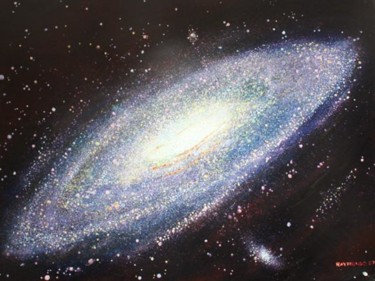 Painting titled "Andromeda Galaxy -…" by Raymundo Garza, Original Artwork, Oil