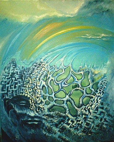Картина под названием "earthenwares weaved…" - Rayo Cazar, Подлинное произведение искусства, Масло