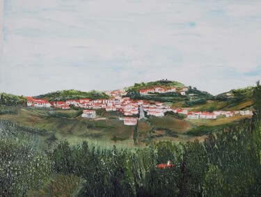 Schilderij getiteld "Sobral da Abelheira" door Rbosson Art, Origineel Kunstwerk, Olie