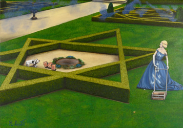 Pittura intitolato "il giardino della D…" da Rosanna Cerutti, Opera d'arte originale, Acrilico