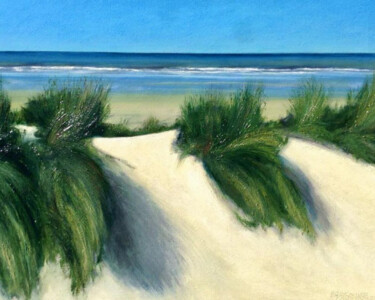 Painting titled "SPIAGGIA DI BRAY" by Redi Casarsa, Original Artwork, Oil Mounted on Wood Panel