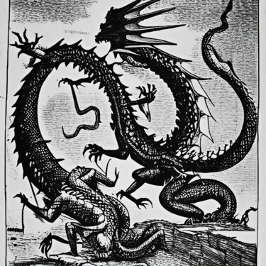 数字艺术 标题为“Dragon the Devil” 由Redladder13, 原创艺术品, 数字油画