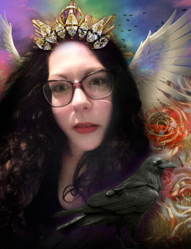 Digital Arts titled "Self-Portrait - Dar…" by Karine Garelli (Reds Robin), Original Artwork, Photo Montage