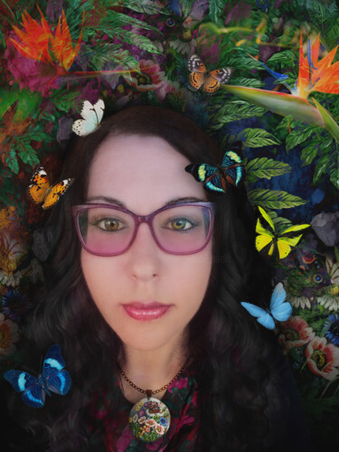 Digital Arts titled "🦋 Butterfly ♰ Self…" by Karine Garelli (Reds Robin), Original Artwork, Photo Montage