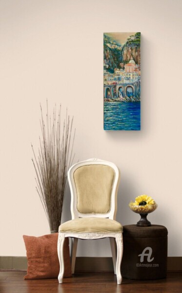 绘画 标题为“"Amalfi Coast" Medi…” 由Reda Pinchera, 原创艺术品, 油