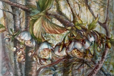 Peinture intitulée ""Spring Blossom Tre…" par Reda Pinchera, Œuvre d'art originale, Aquarelle