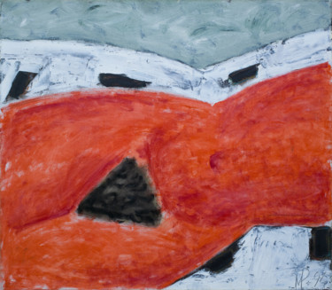 Peinture intitulée "Red torso." par Refat Mamutov, Œuvre d'art originale, Huile Monté sur Châssis en bois