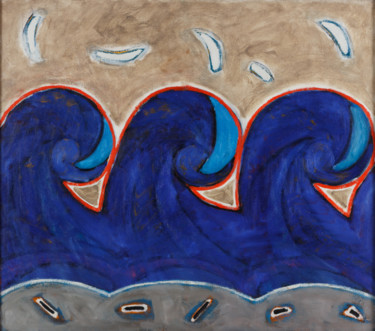 Peinture intitulée "The sea." par Refat Mamutov, Œuvre d'art originale, Huile Monté sur Châssis en bois
