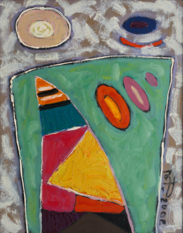 Painting titled "Top." by Refat Mamutov, Original Artwork, Oil Mounted on Wood Stretcher frame