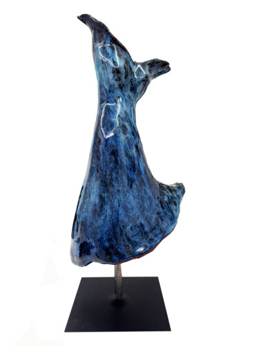 Sculptuur getiteld "Danse bleue" door Reg, Origineel Kunstwerk, Terra cotta