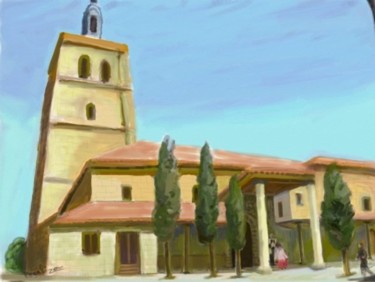 Painting titled "Iglesia de San Pedr…" by Regaliza, Original Artwork, Oil