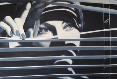 Malerei mit dem Titel "Frau am Fenster" von Regina Hermann, Original-Kunstwerk, Öl Auf Keilrahmen aus Holz montiert