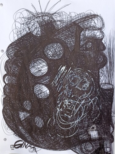 Drawing titled "Form in black" by Regina Kehrer, Original Artwork, Charcoal