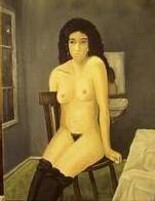 Painting titled "seated nude" by Reginald Gray, Original Artwork