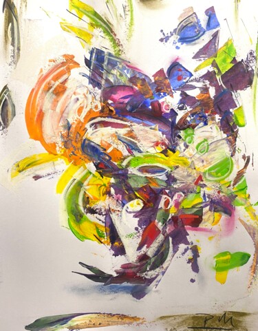 Картина под названием "Tourbillon de fleur…" - Regine Blot, Подлинное произведение искусства, Акрил Установлен на Деревянная…