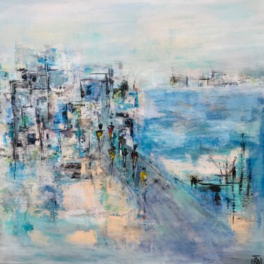 Картина под названием "La promenade" - Régine Desage, Подлинное произведение искусства, Акрил Установлен на Деревянная рама…