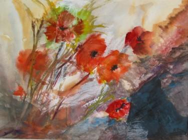 Painting titled "Souffle le vent" by Navema, Original Artwork, Watercolor
