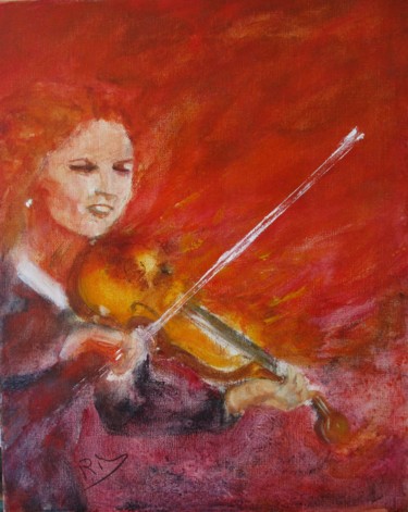 Malerei mit dem Titel "violon d'Irlande" von Navema, Original-Kunstwerk, Acryl Auf Keilrahmen aus Holz montiert