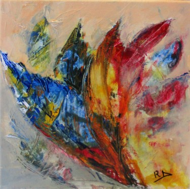 Painting titled "Quelques plumes" by Navema, Original Artwork, Acrylic Mounted on Wood Stretcher frame