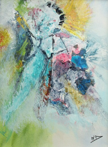 Peinture intitulée "L'enfant bleu" par Navema, Œuvre d'art originale, Acrylique