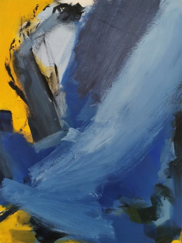 Pittura intitolato "Jaune" da Regis Bertry, Opera d'arte originale, Acrilico