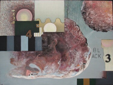 Schilderij getiteld "von farbiger 4 zu s…" door Reiner Makarowski, Origineel Kunstwerk, Olie Gemonteerd op Houten paneel