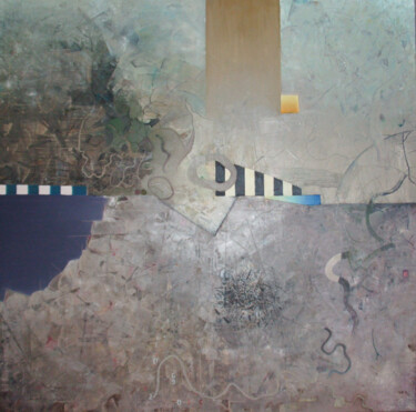 Painting titled "map 2G903C" by Reiner Makarowski, Original Artwork, Oil
