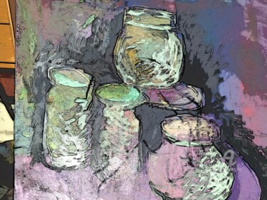 Painting titled "Fermentiertes" by Reiner Poser, Original Artwork, Oil