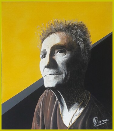 Malerei mit dem Titel "Autoportrait" von Reinhard Häussler, Original-Kunstwerk, Acryl