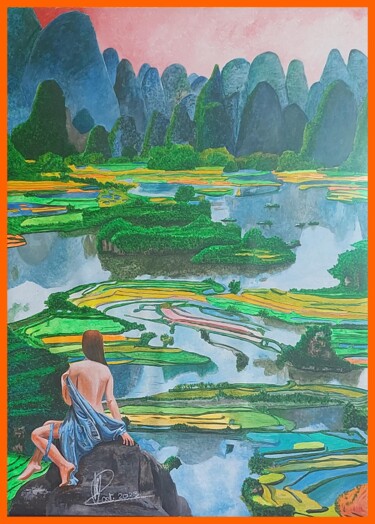 Peinture intitulée "Contemplation" par Reinhard Häussler, Œuvre d'art originale, Acrylique