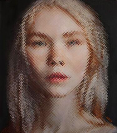 Картина под названием "Gyöngyhajú (portré5)" - Rékai Zsolt, Подлинное произведение искусства, Цифровая живопись Установлен н…