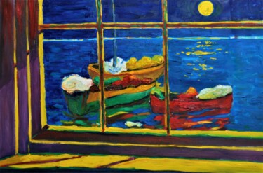 Pintura titulada "ventana VI" por Reme, Obra de arte original, Oleo