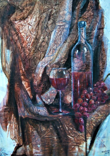 「El vino」というタイトルの絵画 Remeによって, オリジナルのアートワーク, アクリル