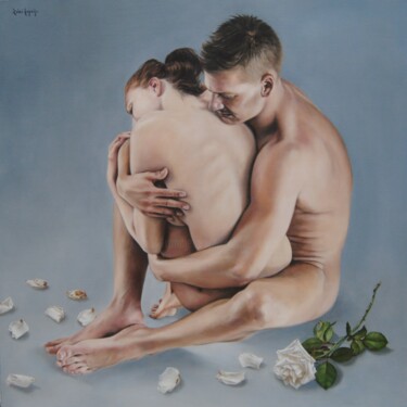 Pintura titulada "Consolation (L'Étre…" por Rémi Acquin, Obra de arte original, Oleo