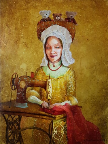 Painting titled "Fairy" by Remigijus Januskevicius, Original Artwork, Oil