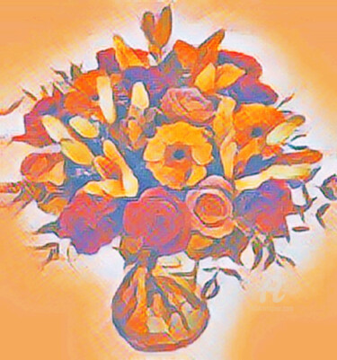 Grafika cyfrowa / sztuka generowana cyfrowo zatytułowany „bloemen” autorstwa Remond Reichwein, Oryginalna praca, Malarstwo c…