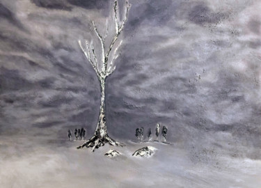 Painting titled "l arbre de vie sous…" by Remy Bolet, Original Artwork, Oil