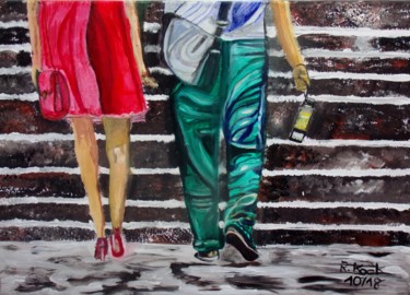 Malarstwo zatytułowany „Step by step” autorstwa Renate Kock, Oryginalna praca, Akryl