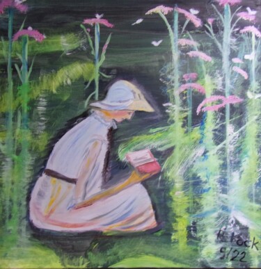 Картина под названием "The magic of reading" - Renate Kock, Подлинное произведение искусства, Акрил