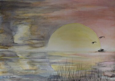 Schilderij getiteld "coming home" door Renato Cardoso, Origineel Kunstwerk, Aquarel