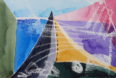 Peinture intitulée "alguém no camping" par Renato Cardoso, Œuvre d'art originale, Aquarelle