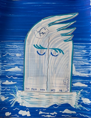 Painting titled "La porte secrète de…" by Renaud Lambert, Original Artwork, Marker