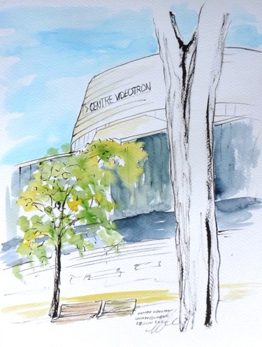 Drawing titled "Vue partielle du Ce…" by René Blanchet, Original Artwork, Watercolor