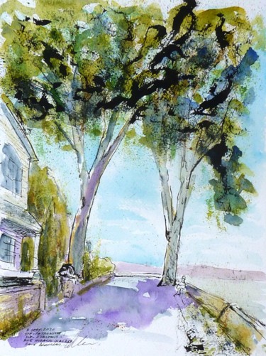 Dessin intitulée "Rue Horacio Walker,…" par René Blanchet, Œuvre d'art originale, Aquarelle