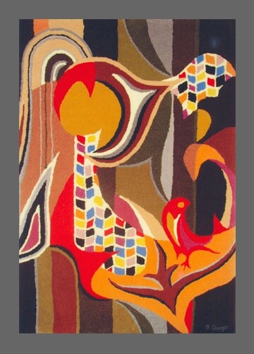 ""Jeune Fille aux Oi…" başlıklı Tekstil Sanatı René Crozat tarafından, Orijinal sanat